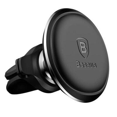 Автотримач для телефону BASEUS Magnetic Air Vent with cable clip Black (Т-138)
