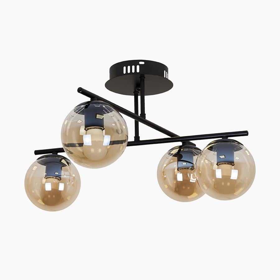 Люстра потолочная шар Levistella 7529801-4 BK/BR Черный/Коричневый