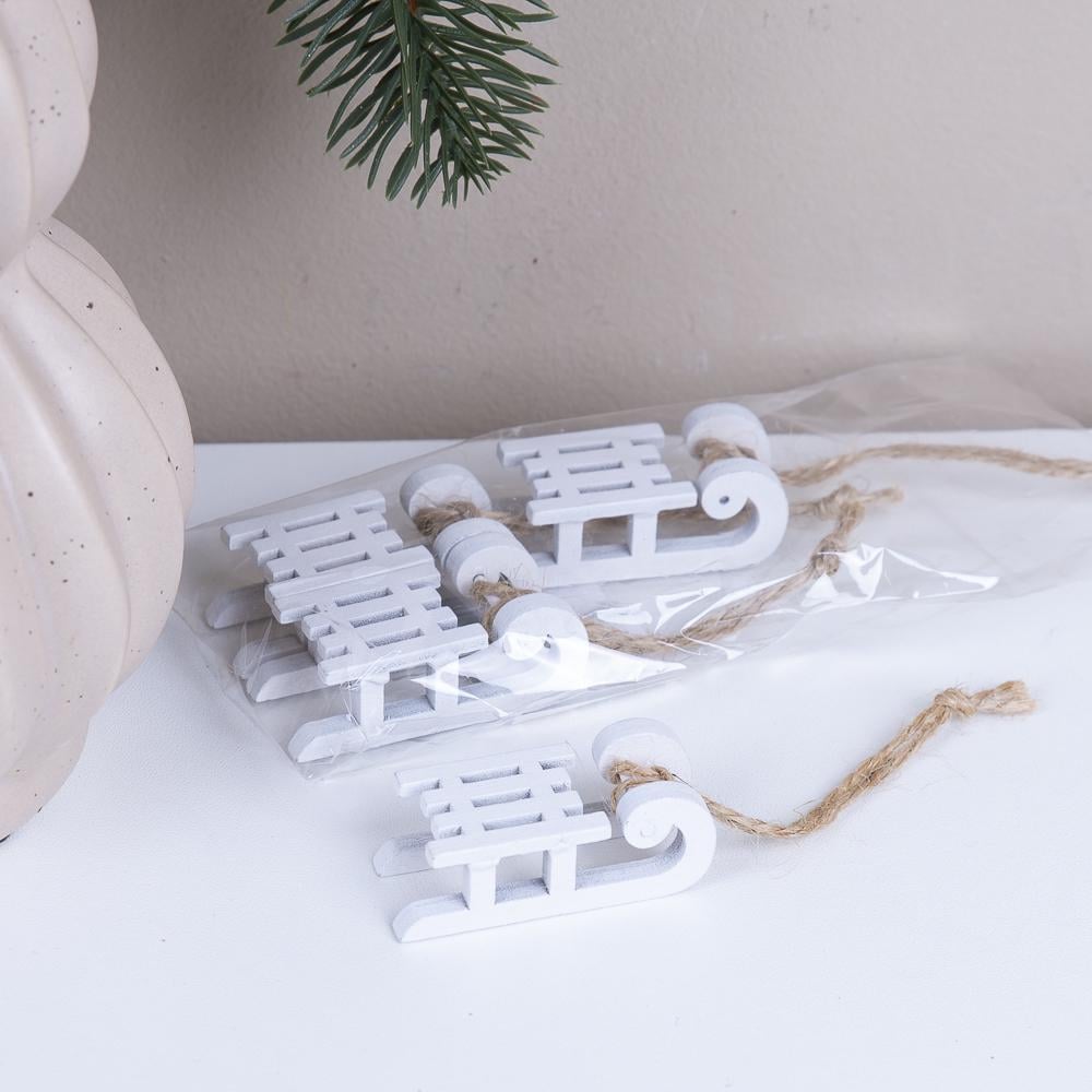 Санки мини для декора 4 шт. Белый (2029-9)