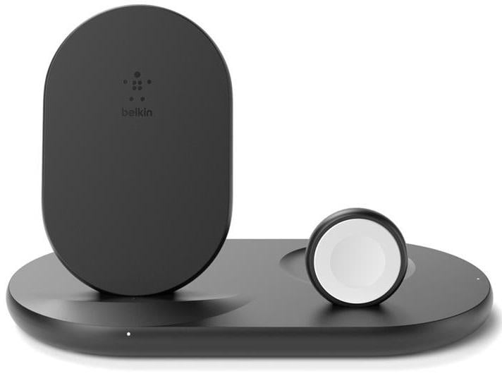 Зарядное устройство беспроводное Belkin 3в1 Qi Wireless Pad/Stand/Apple Watch 7,5 Вт Черный (WIZ001VFBK)