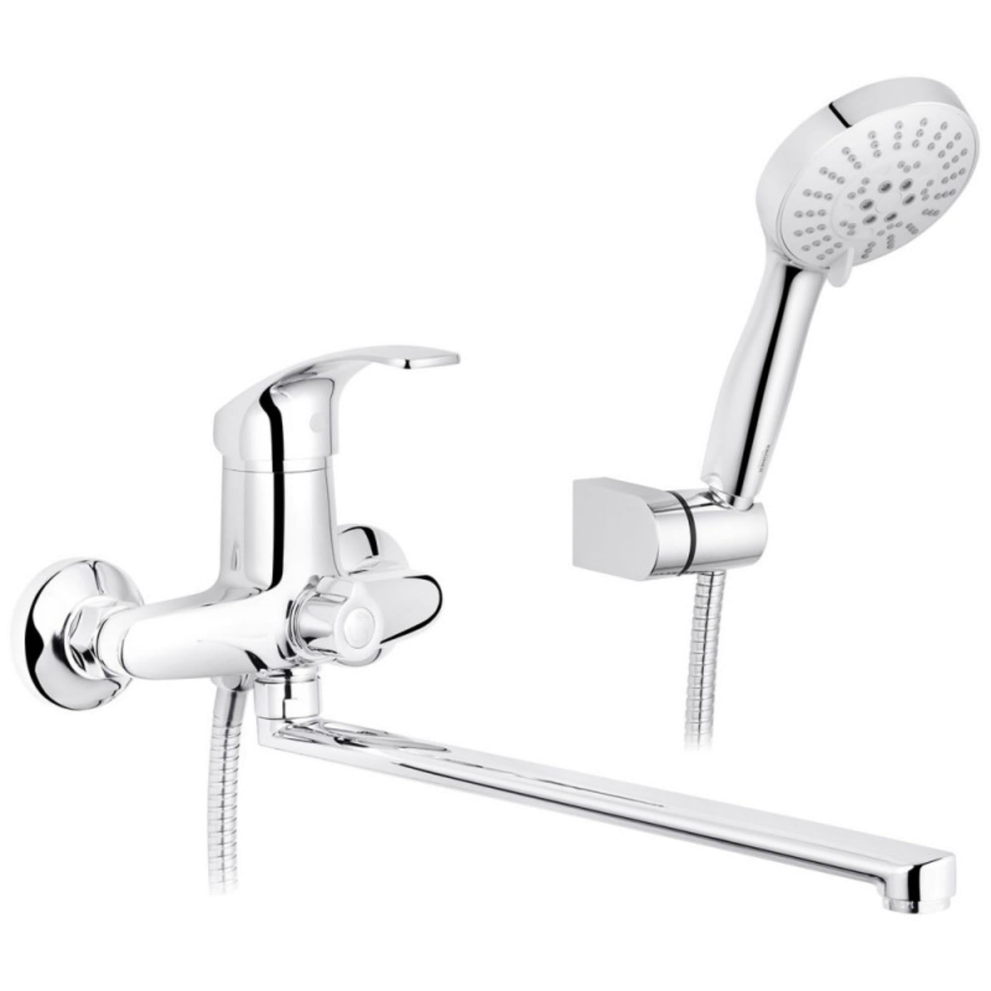 Смеситель для ванны Kroner KRP Konstante C071 однорычажный с ручной лейкой Хром (CV023592)