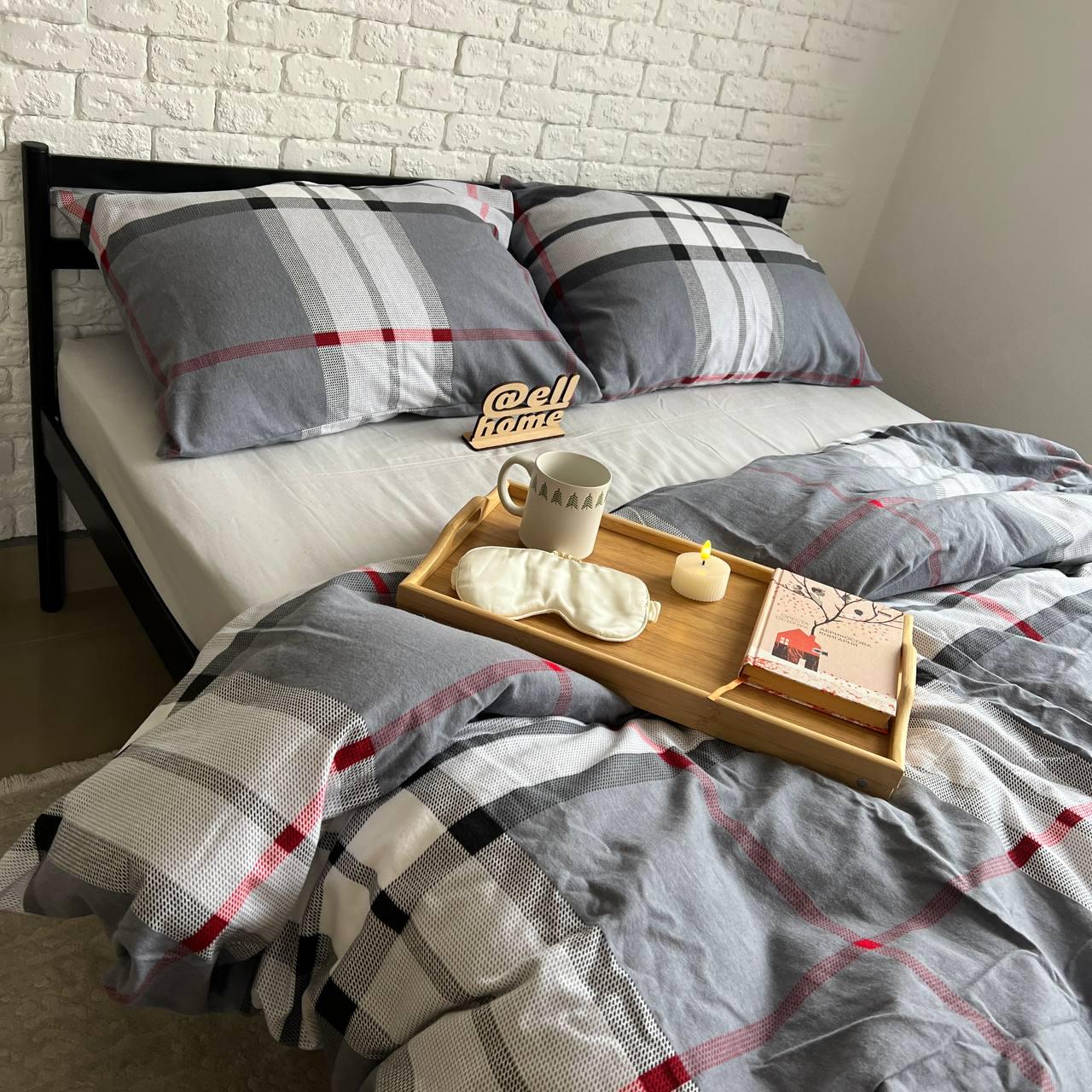 Комплект постільної білизни Ell Home фланель полуторний наволочки 50x70 см/70x70 см Прайм/Сірий (29288885) - фото 2 Комплект постільної білизни Ell Home фланель полуторний наволочки 50x70 см/70x70 см Прайм/Сірий (29288885) - фото 2