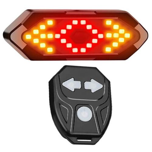 Велофонарь FY-1820 Red+Yellow waterproof ЗУ microUSB с указанием поворотов