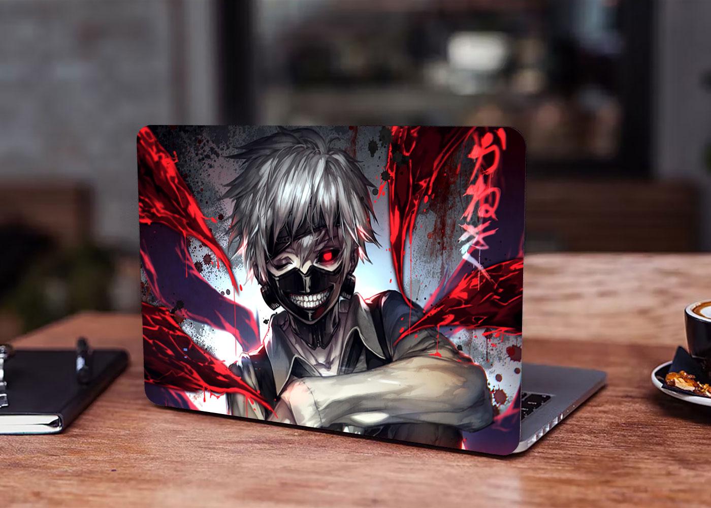 Декоративная наклейка на ноутбук 17,3" Аниме Токийский Гуль Tokyo Ghoul 400х260 мм (100441_17)