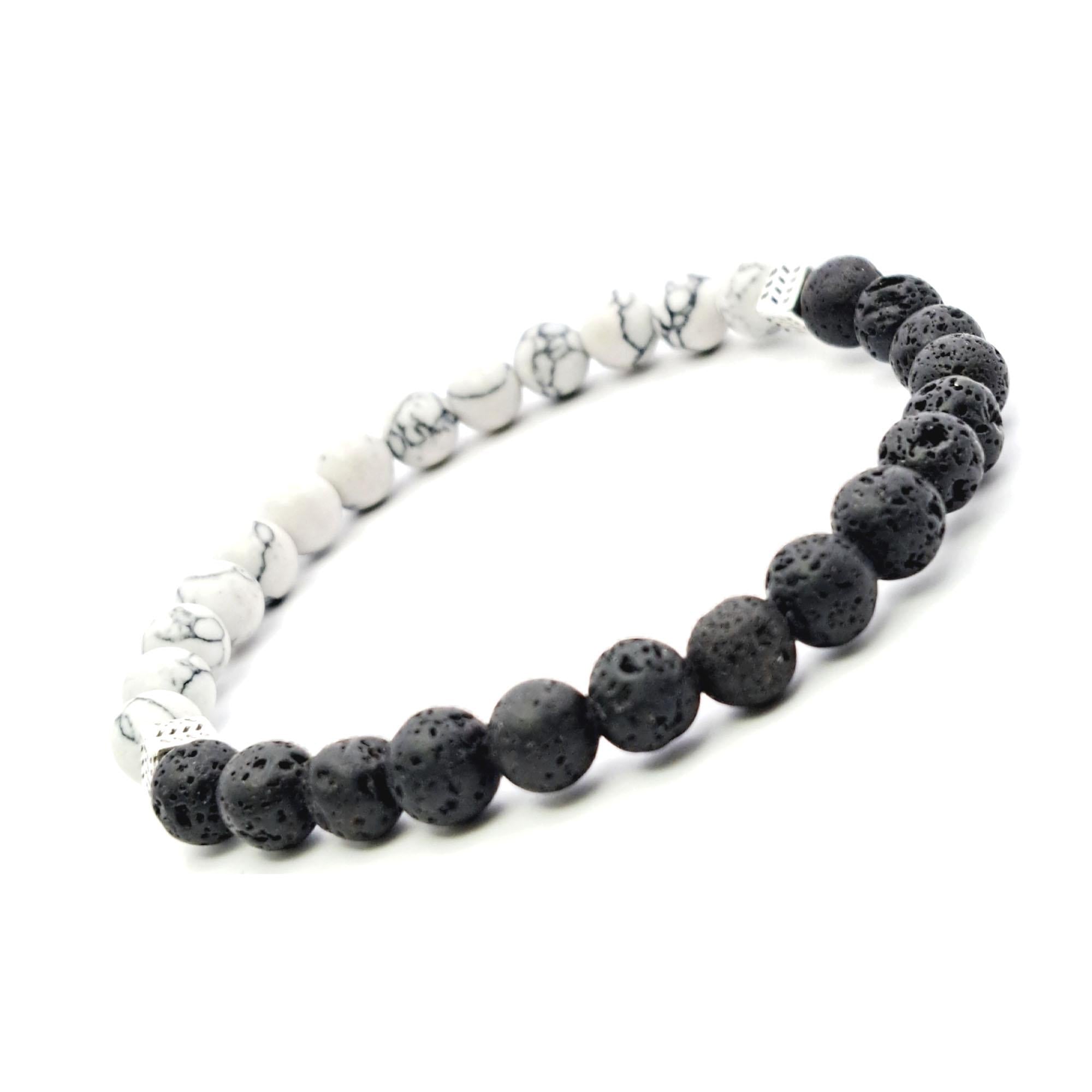 Браслет DARSANA з натурального каменю лава/кахолонг (DRSU0011105)