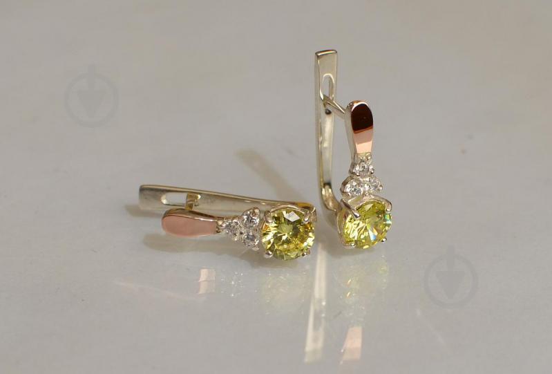 Серебряные серьги Sil с золотом 140s-12 Желтый (Sil-700)