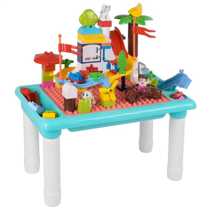 Столик игровой с конструктором Building blocks table 78 деталей Разноцветный (92700)