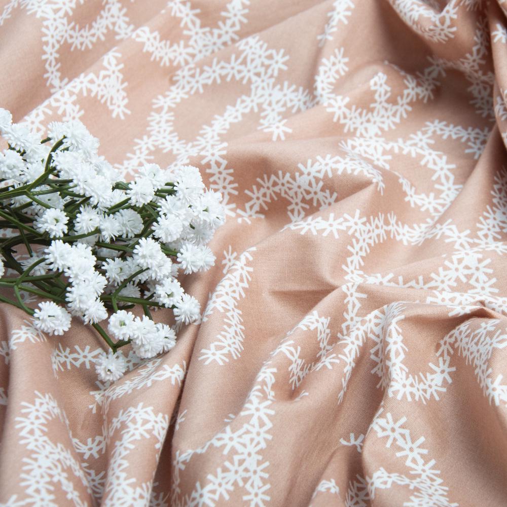 Тканина поплін стрейч Квітковий віночок Пудра (15863) - фото 2 Тканина поплін стрейч Квітковий віночок Пудра (15863) - фото 2