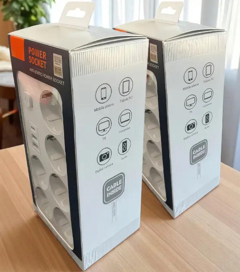 Переноска Power Socket 5 м 6 розеток 3 USB порта 2500W (2104618794) - фото 6