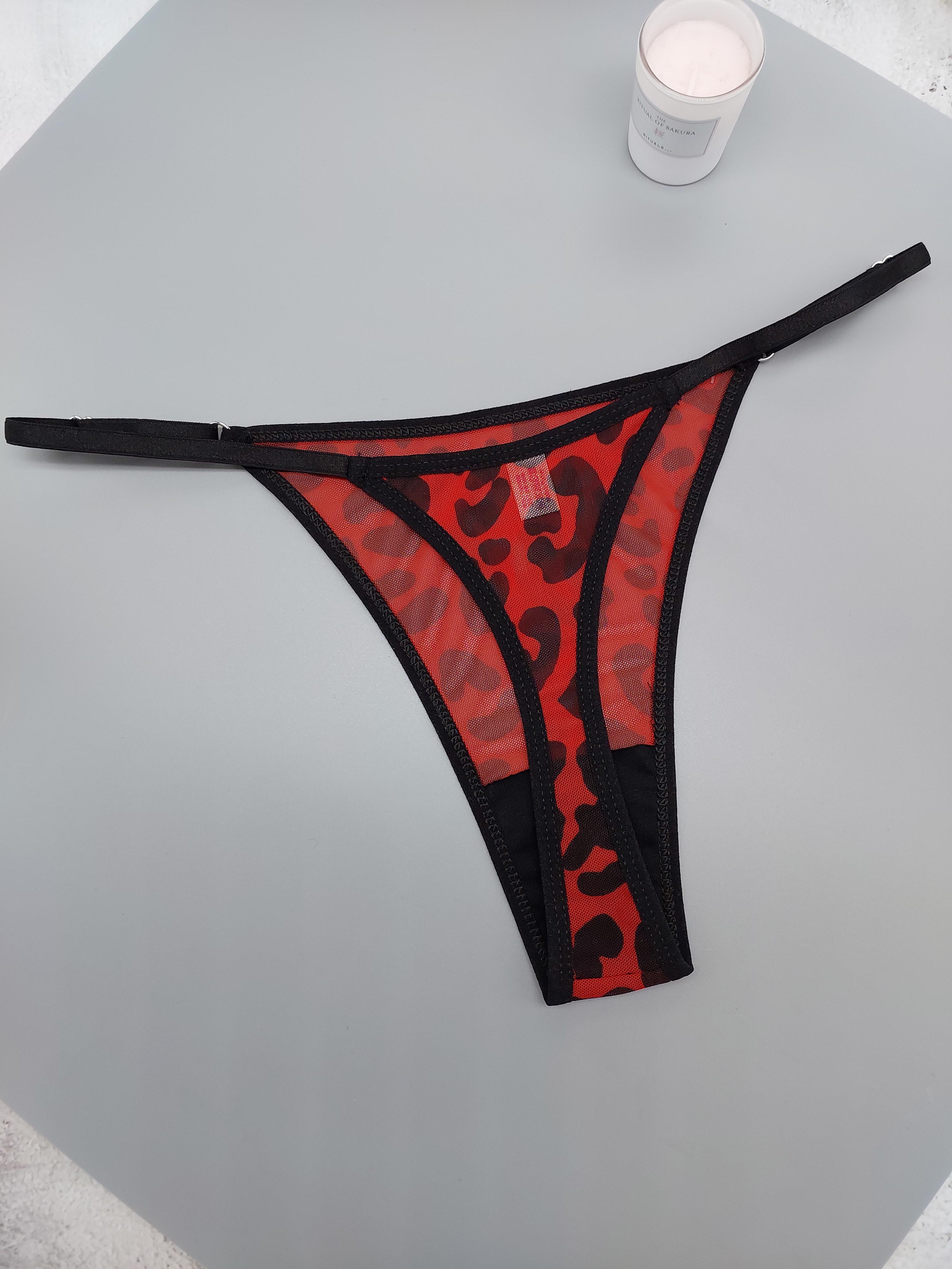 Стринги в сеточку LEILA LINGERIE регулируемые one size Леопардовый принт (1463-2) - фото 2