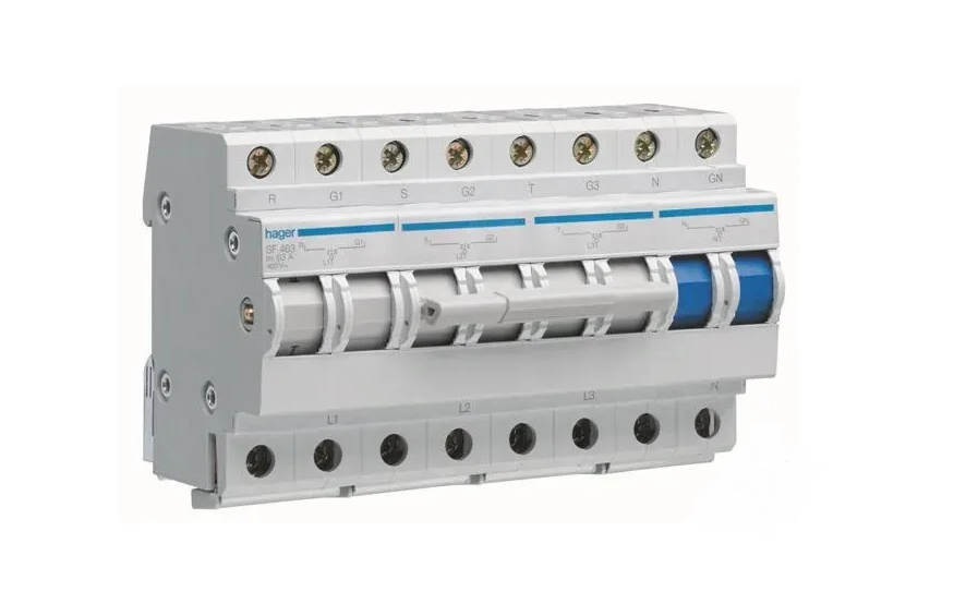 Переключатель погрузки Hager SF463 4Р 400В/63А 3+N I-0-II (33980376)