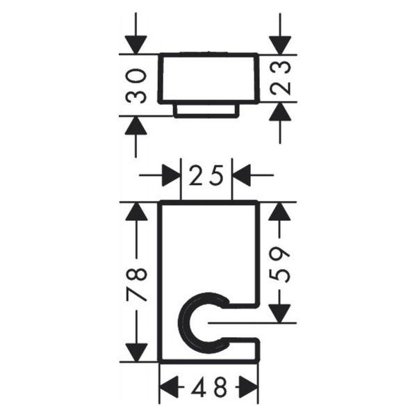 Тримач для душу Hansgrohe PORTER E 28387340 настінний Чорний (74509) - фото 2