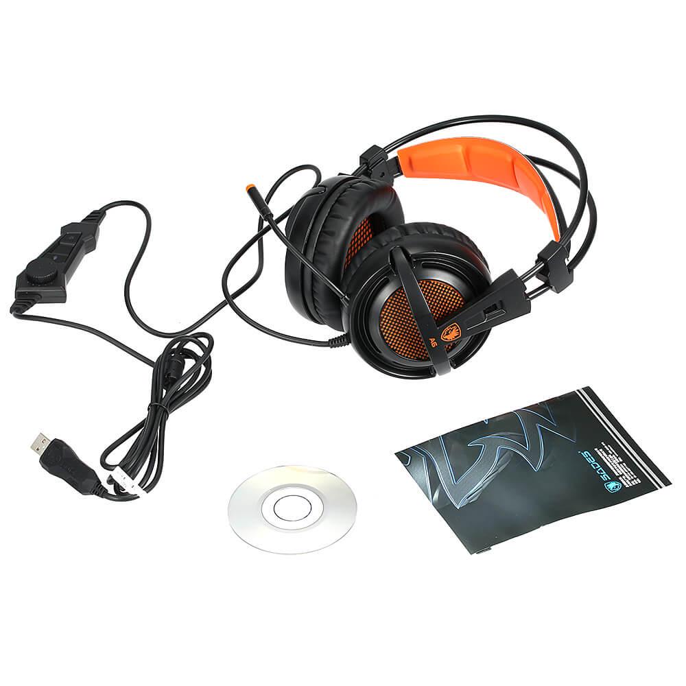 Навушники Sades A6 7.1 Surround Sound Black/Orange (SA6-BO) - фото 9