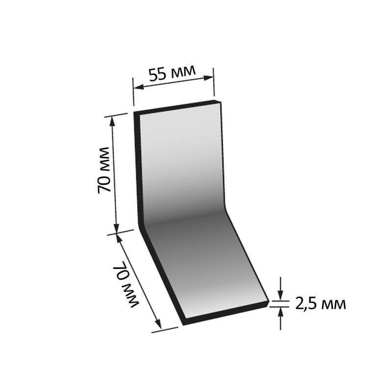 Куточок Metalvis 135° 70х70х55х2,5 мм рівносторонній оцинкований 20 шт. (3MU001357070552500) - фото 2 Куточок Metalvis 135° 70х70х55х2,5 мм рівносторонній оцинкований 20 шт. (3MU001357070552500) - фото 2