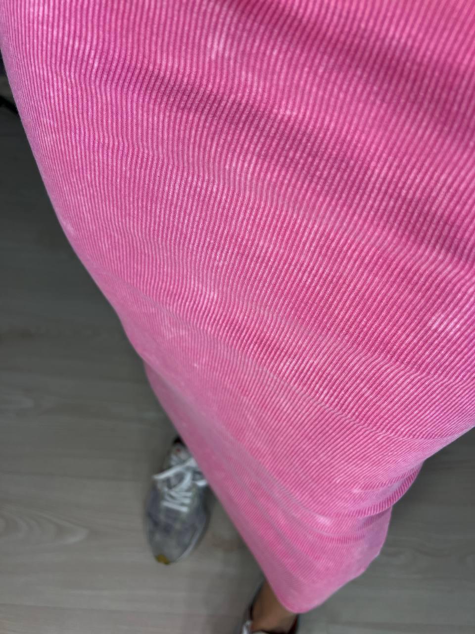 Платье женское MMC 240030 длинное в рубчик OS Розовый (26938690) - фото 8