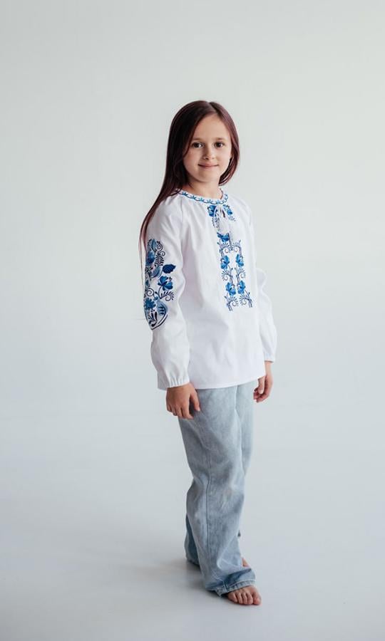 Вышиванка детская для девочки Вышиваночка р. 134 Белый (919-3) - фото 2 Вышиванка детская для девочки Вышиваночка р. 134 Белый (919-3) - фото 2