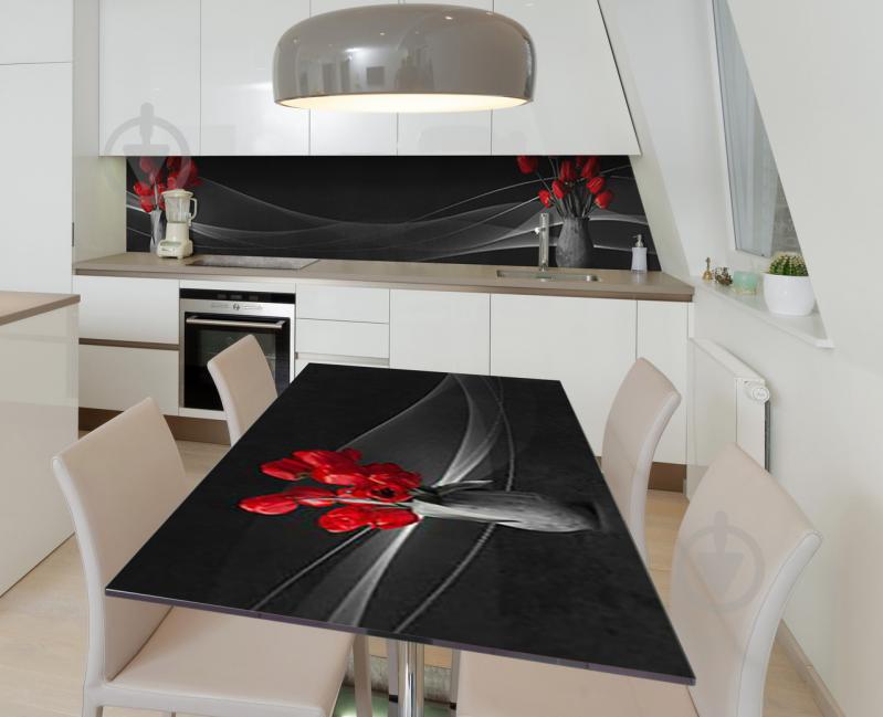 Наклейка 3Д виниловая на стол Zatarga «Кровавые тюльпаны» 600х1200 мм (Z184044st) Наклейка 3Д виниловая на стол Zatarga «Кровавые тюльпаны» 600х1200 мм (Z184044st)