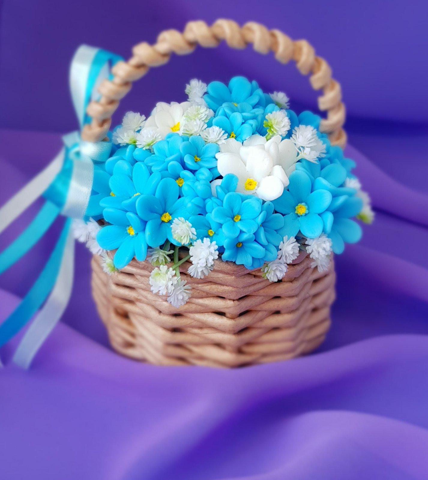 Мыло сувенирное Корзинка с незабудками (AS00068)