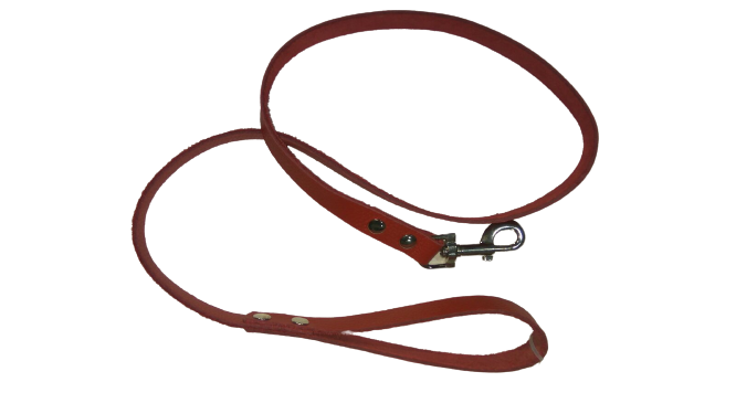 Поводок ременная кожа нестроченный 1,2 м 18 мм Красный (00000006979)