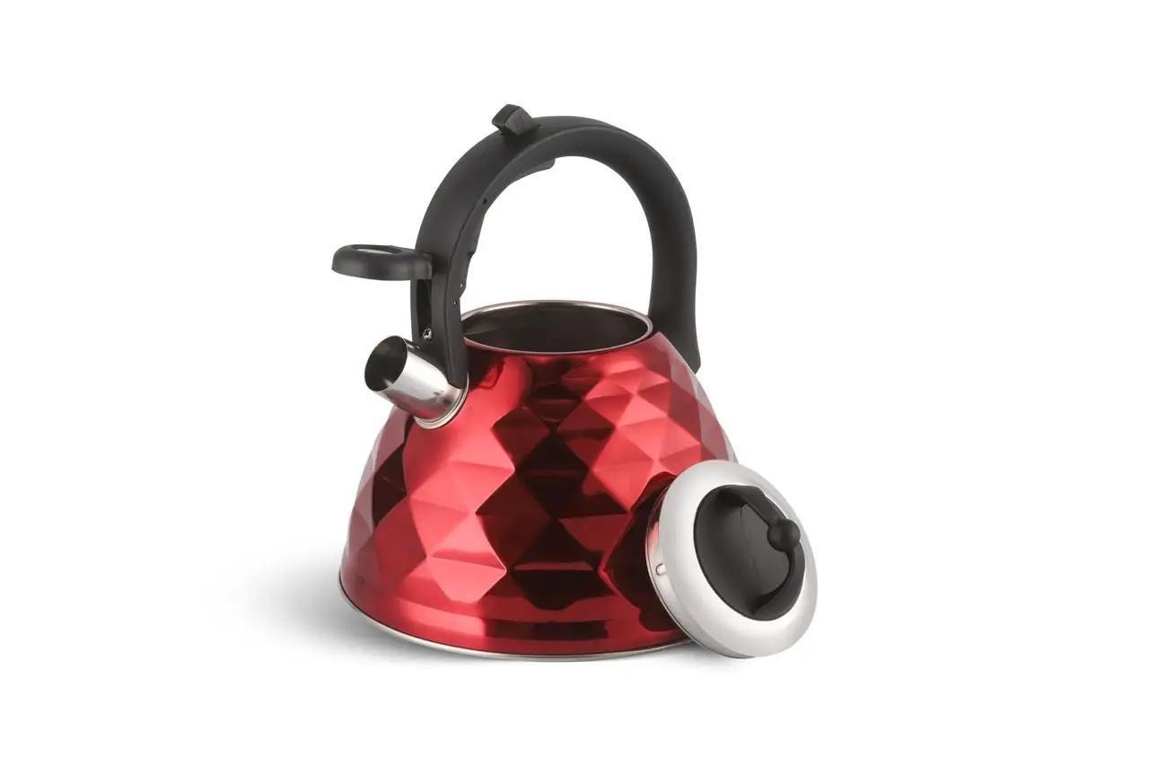 Чайник Edenberg EB-8821 з нержавіючої сталі для індукційної плити 3 л Червоний (2530556540) - фото 2