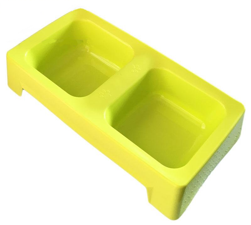 Миска для тварин пластикова подвійна 28х15 см (2296455614)