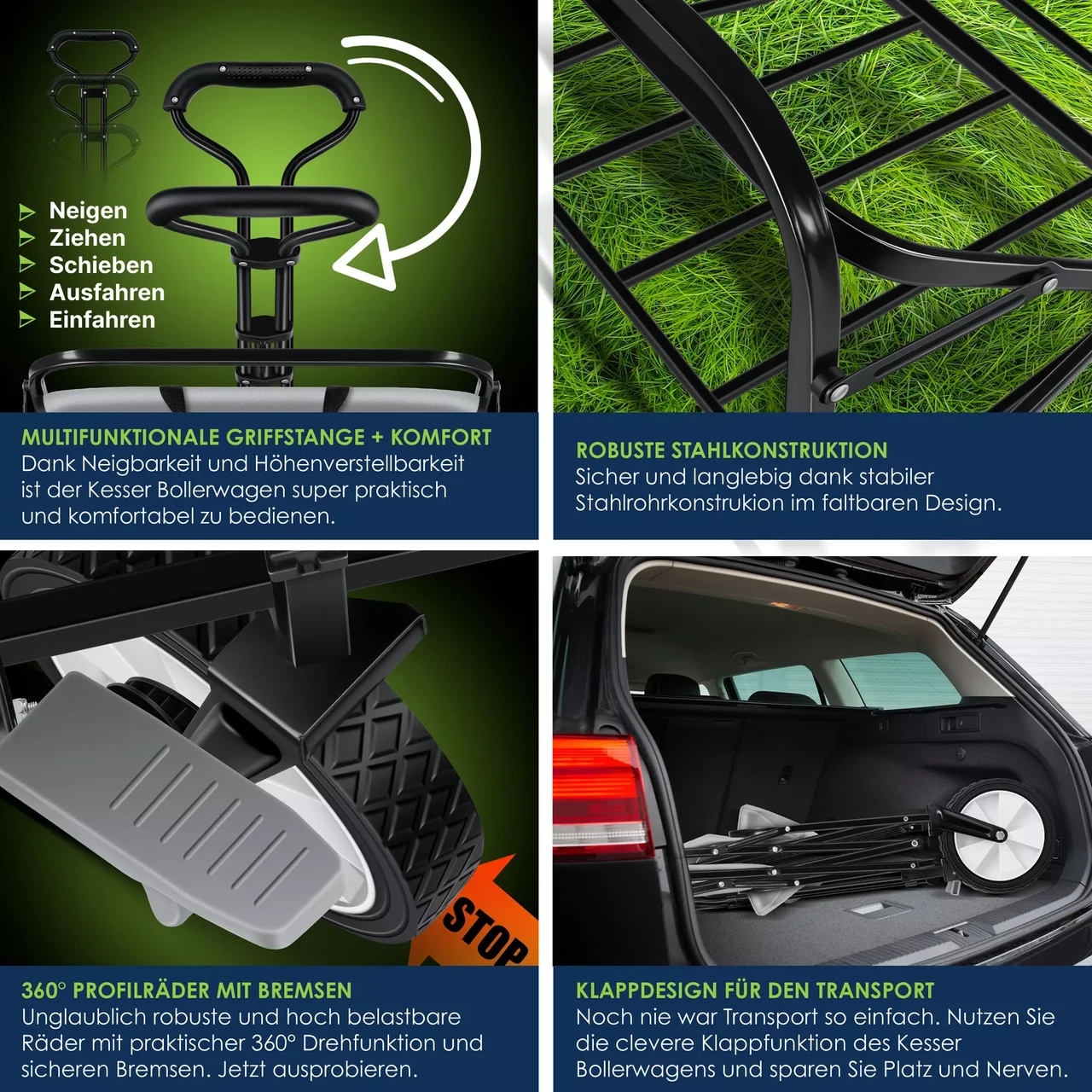 Тачка садово-строительная KESSER Oxford 600D 80 кг 90х52х102 см (4260635555061) - фото 6 Тачка садово-строительная KESSER Oxford 600D 80 кг 90х52х102 см (4260635555061) - фото 6