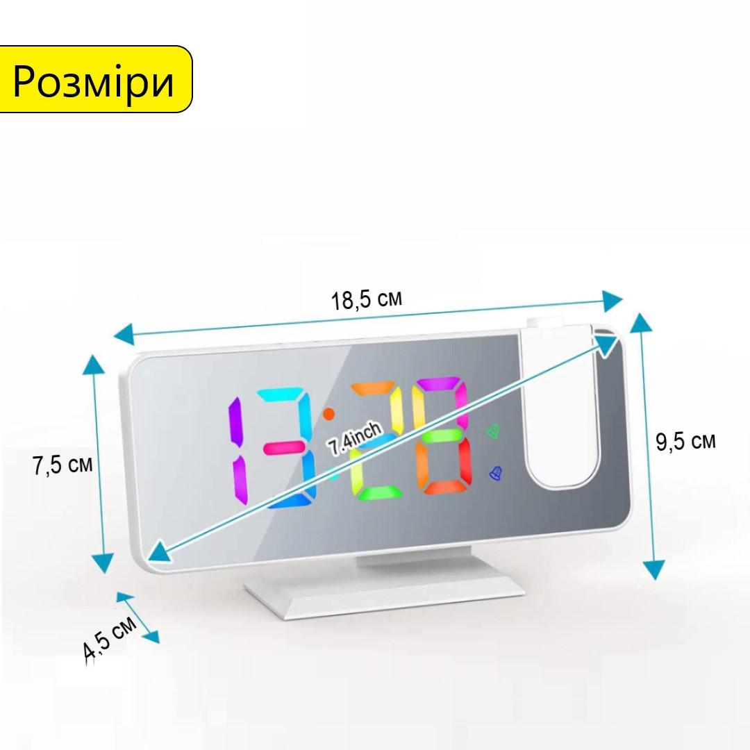 Часы проекционные Mids с изменяемым цветом подсветки (А-8827W) - фото 10