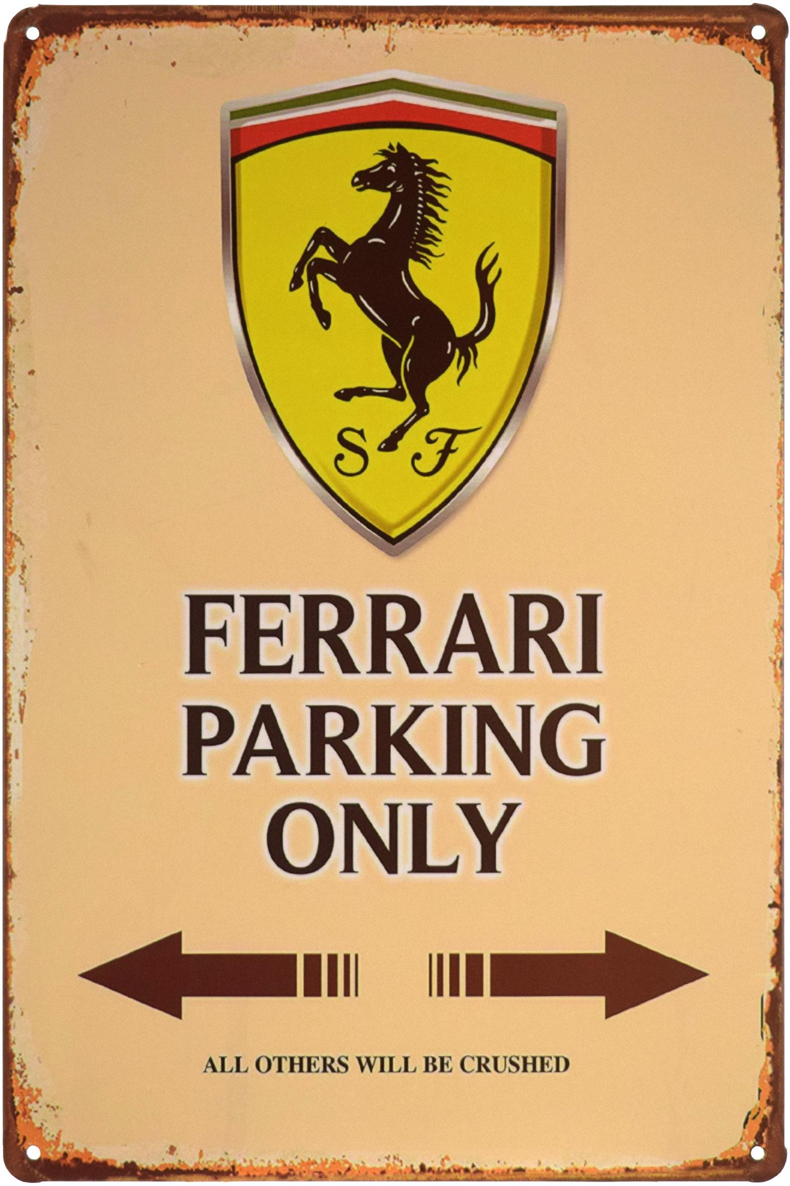 Табличка металлическая Ferrari Parking Only 20x30 см
