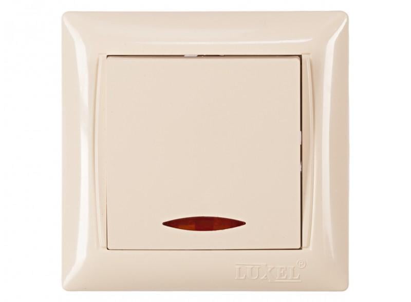 Выключатель одноклавишный Luxel 3305 PRIMERA з/п Кремовый (27552002)