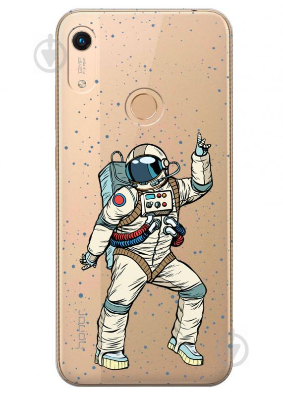 Прозрачный силиконовый чехол iSwag для Huawei Honor 8A Pro с рисунком - Веселый космонавт (M1399)