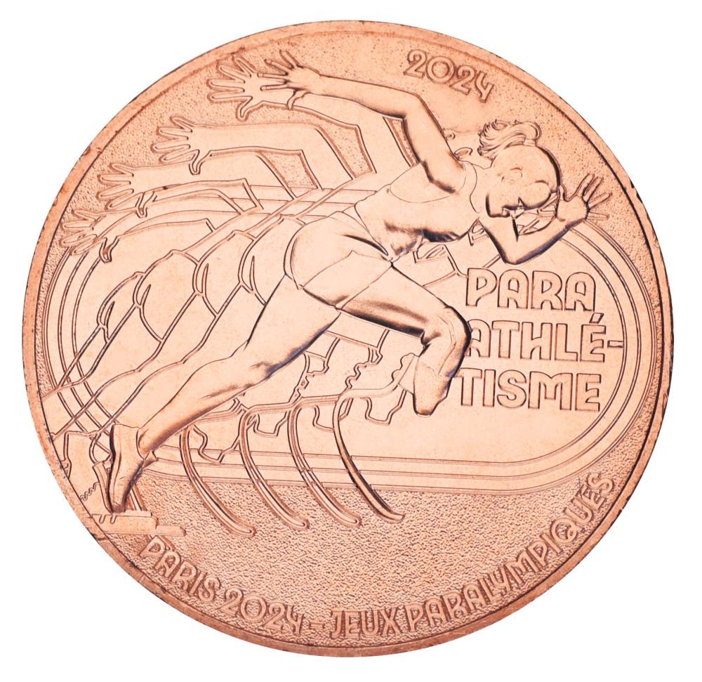 Коллекционная монета Франция 1/4 евро 2024 UNC XXXIII летние Олимпийские игры 2024 в Париже-Параолимпиада (М20270)
