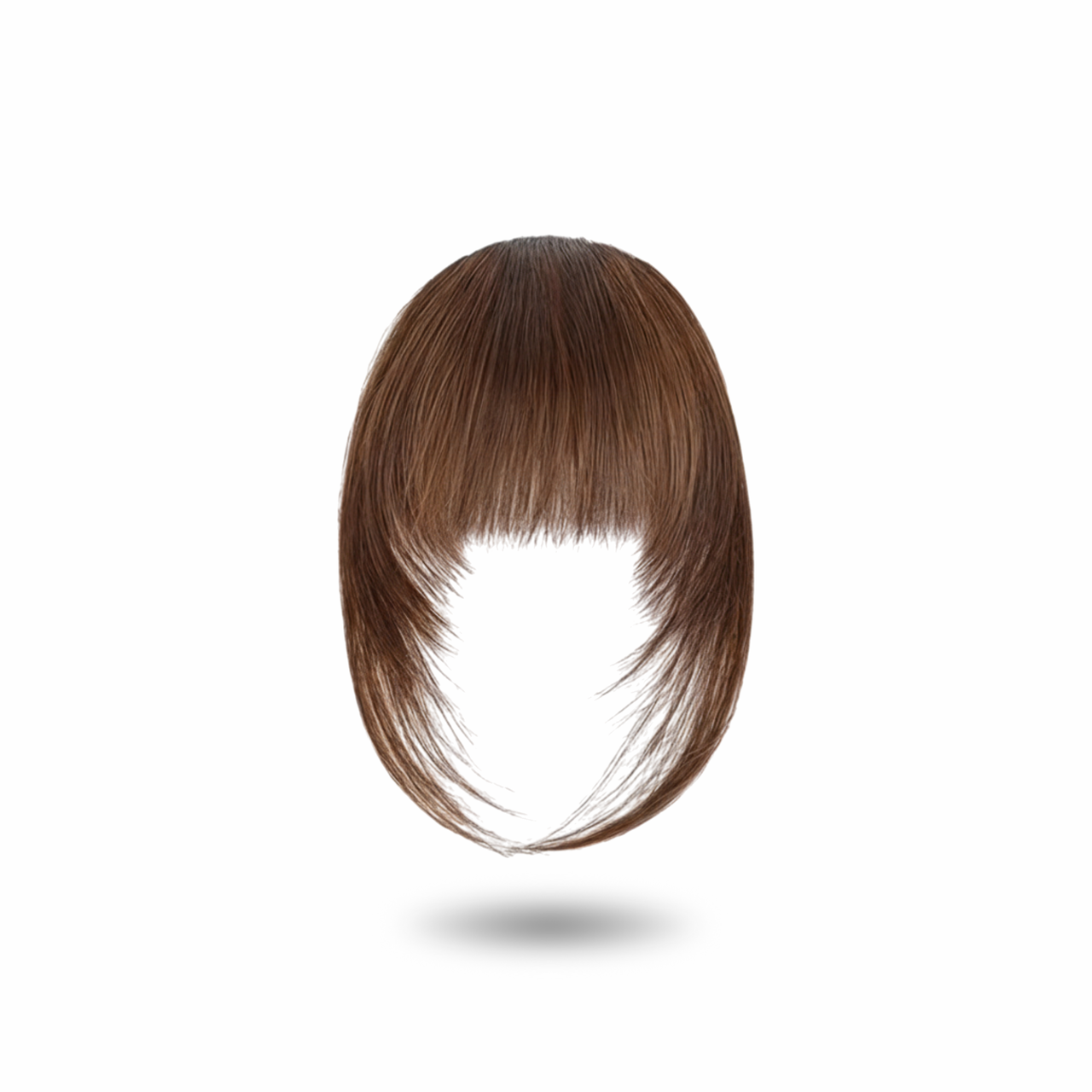 Челка удлиненная на заколках из натуральнообразных волос ровная 19-32 см Коричнево-рыжий (2864659094)