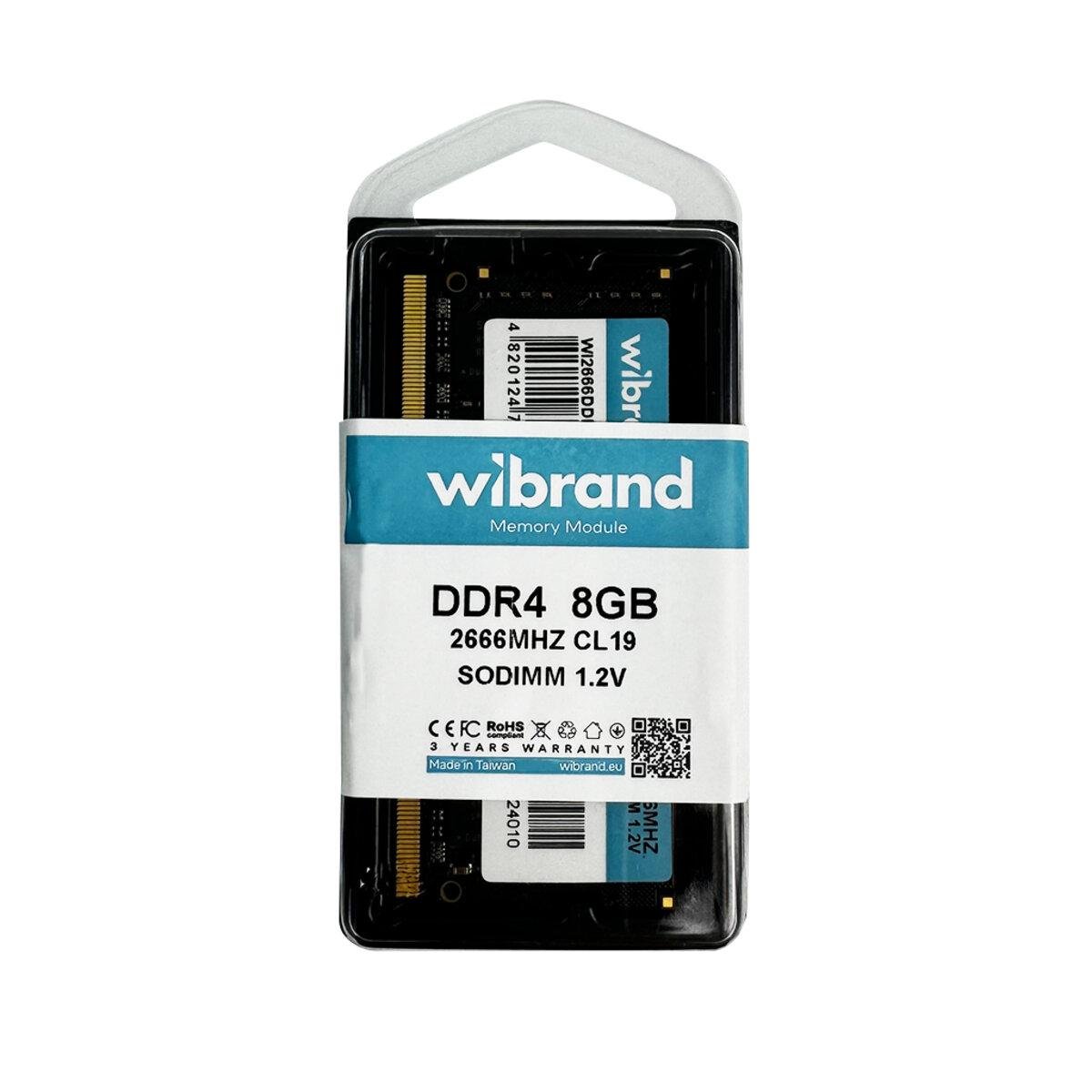 Оперативная память Wibrand DDR4 8 Гб 2666 МГц CL19 SODIMM (WI2666DDR4S/8GB) - фото 3