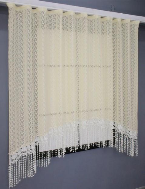 Гардина на кухню жаккард/макраме 285х160 см Ванильный/Бежевый (000к 51-172) - фото 3 Гардина на кухню жаккард/макраме 285х160 см Ванильный/Бежевый (000к 51-172) - фото 3