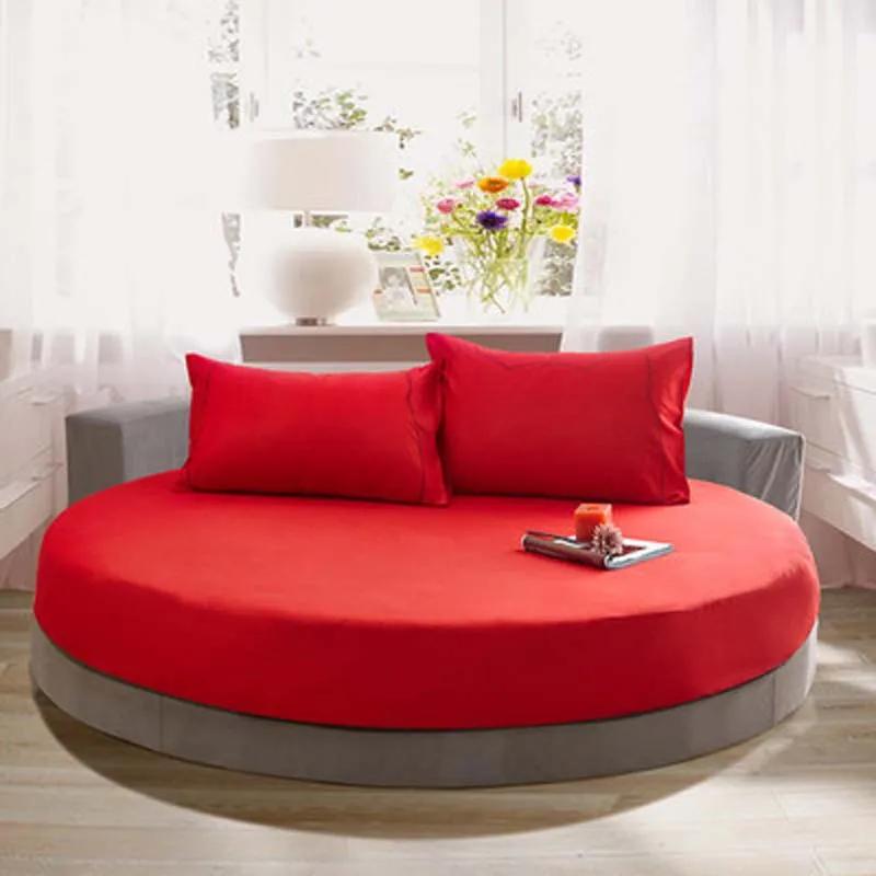 Простирадло на резинці кругле Текстилія бязь d 240 см Червоний (02010926) - фото 1