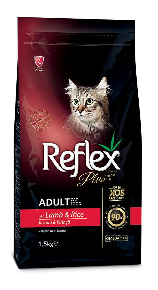 Корм для котів сухий Reflex Plus з ягням та рисом 1,5 кг (RFX-304)