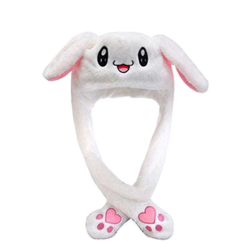 Шапка карнавальная с подсветкой Зайчик с ушами поднимающимися Белый