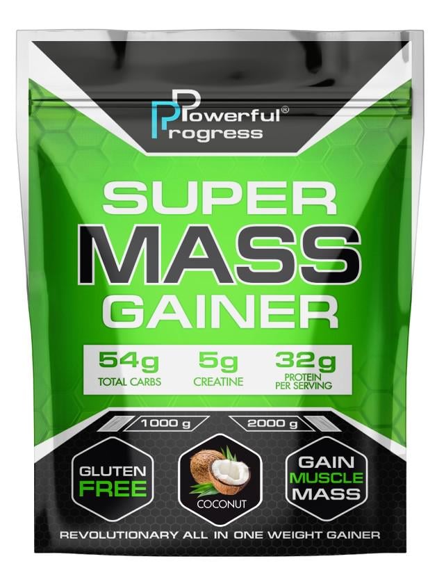 Гейнер высокобелковый Powerful Progress Super Mass Gainer 1 кг Кокос (08198-05)