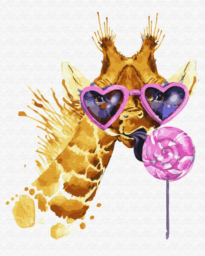 Картина по номерам Brushme Жираф сладкоежка (GX28425) Картина по номерам Brushme Жираф сладкоежка (GX28425)