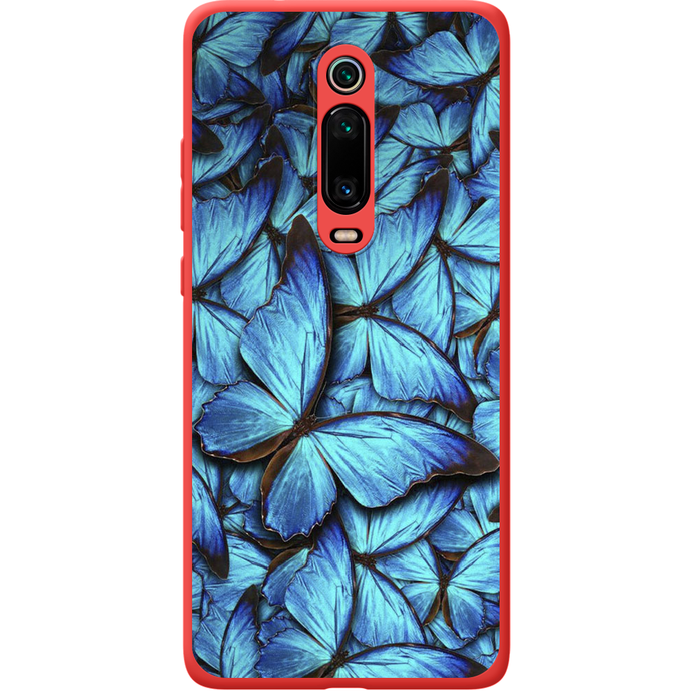 ᐉ Чехол BoxFace Xiaomi Mi 9T / Mi 9T Pro лазурные бабочки Красный силикон  (37376-up1550-43048) • Купить в Киеве, Украине • Лучшая цена в Эпицентр