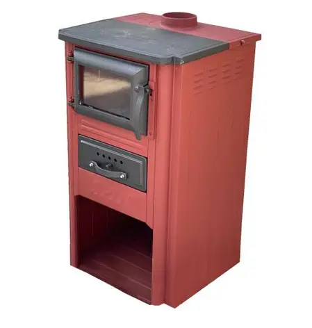 Піч-камін опалювальна дров'яна із конвекційними каналами Spin PLAMENA 7 кВт Червоний (CNT00007708)