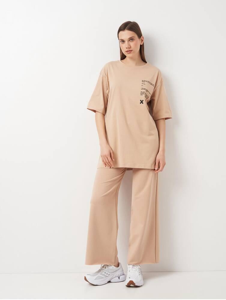 Комплект футболка/брюки Modaway 43-1019x72 женский S Светло-Коричневый