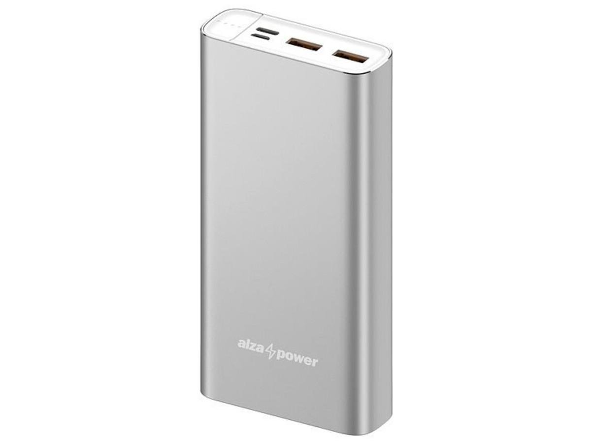 Повербанк AlzaPower Metal Fast Charge PD3,0 10000 mAh Серебряный - фото 1