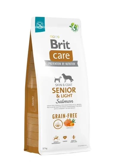 Корм сухой беззерновой Brit Care Dog Grain-free Senior & Light для пожилых собак и собак с лишним весом лосось 12 кг (3236055949)