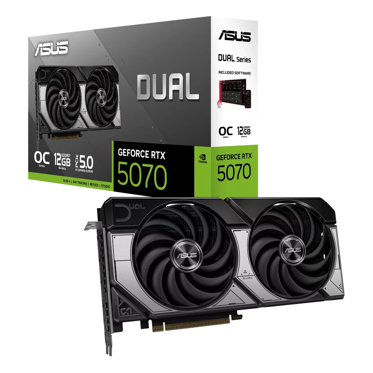 Відеокарта RTX 5070 12GB GDDR7 Dual OC Asus (DUAL-RTX5070-O12G)