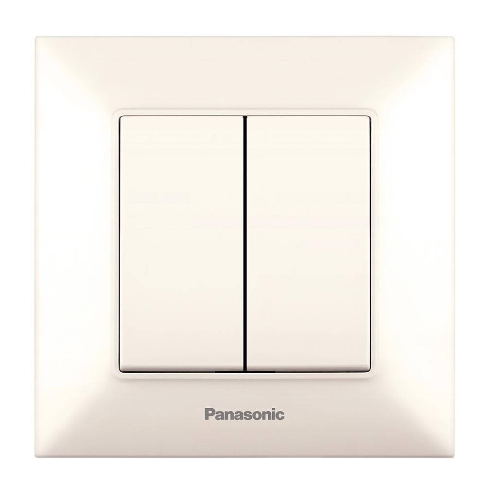 Выключатель Panasonic Arkedia Slim двухполюсный Кремовый (22879)