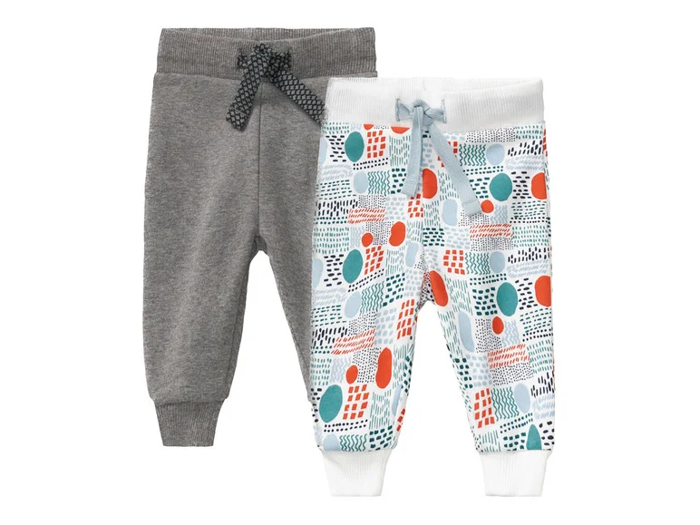 Набор штанов-джоггеров Lupilu для мальчика утепленные 62-68 см Серый/Белый Набор штанов-джоггеров Lupilu для мальчика утепленные 62-68 см Серый/Белый