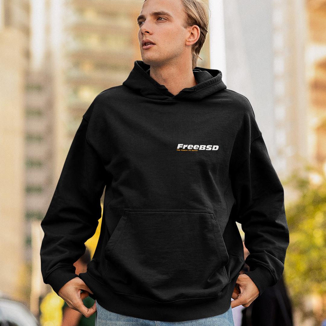 Худи флисовый унисекс FreeBSD S Черный