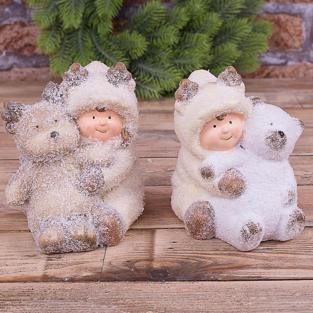 Статуэтка Детки в пижамах с мишкой и оленем (4488)