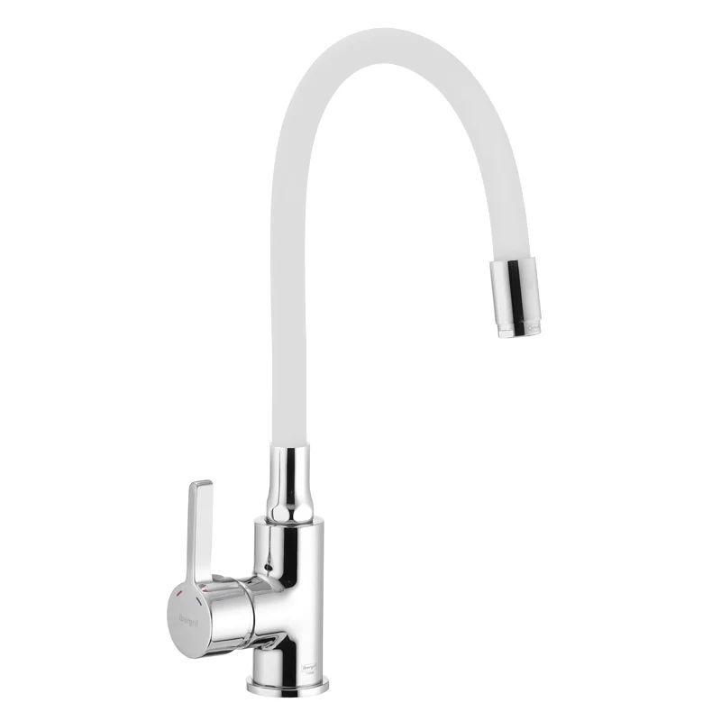 Смеситель для кухни Ibergrif M22112-3 с гибким силиконовым изливом из латуни